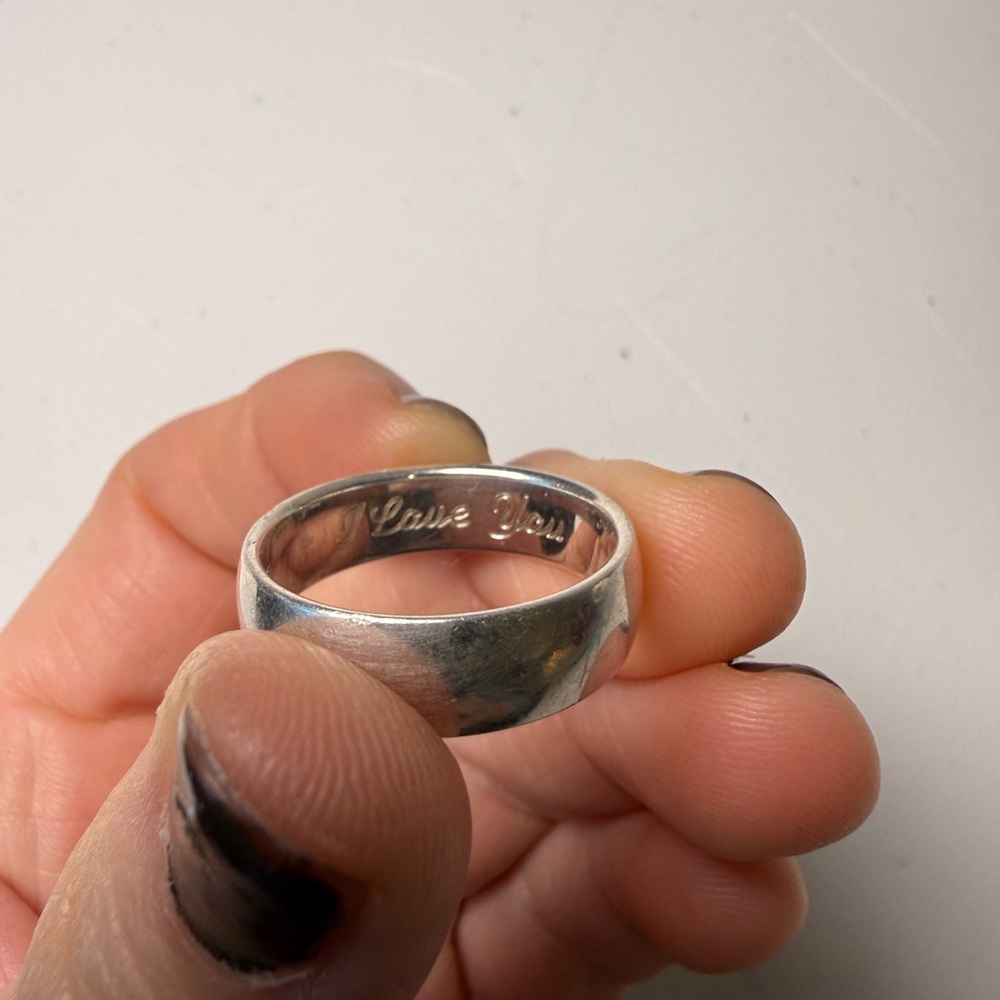 James Avery Sterling Silver Band- engraved "I Love You"